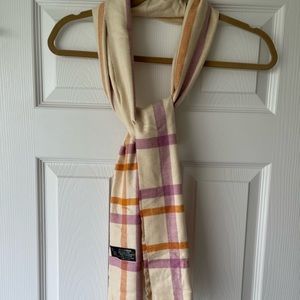 New Burberry Like cream and purple scarf wrap classic